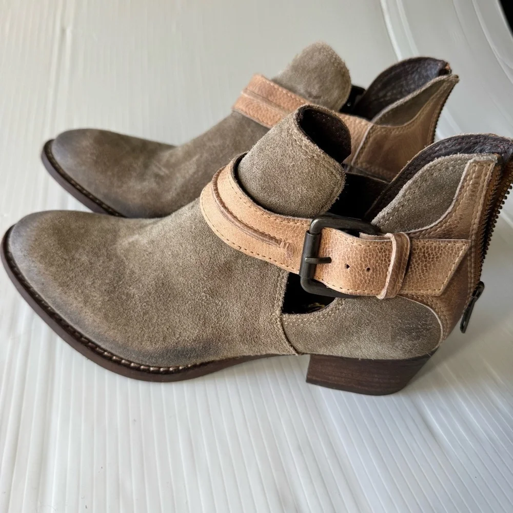 Rebels Taupe and Brown Ankle Booties